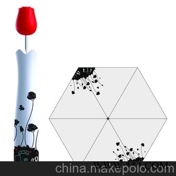 浙江杭州玫瑰花瓶伞广告伞图1