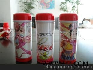 多彩双层隔热塑料杯子 广告礼品杯子 批发