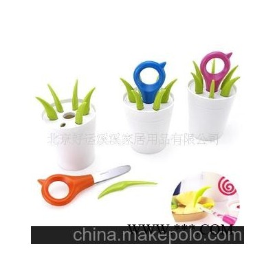促销礼品 盆栽水果刀 水果叉 加杯子套装 花草盆栽