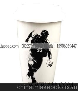 双层陶瓷杯子 星巴克随手杯 广告礼品杯 创意水杯 NBA外货纪念杯图1
