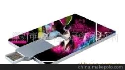 供应金属推拉名片U盘 超声波名片U盘 彩印广告U盘图1