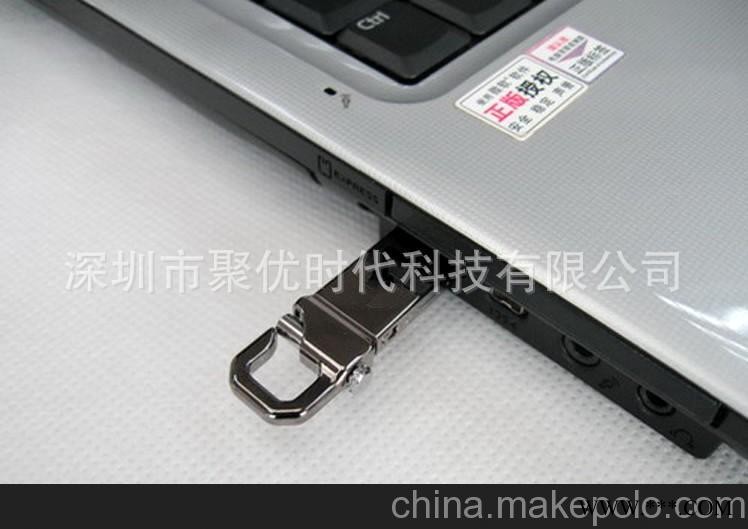 批发金属虎克U盘可激光为惠普U盘 黑胶体防水优盘 迷你广告U盘图5
