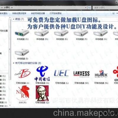 图标U盘 公司广告U盘 显示公司logo U盘 弾开公司logo U盘