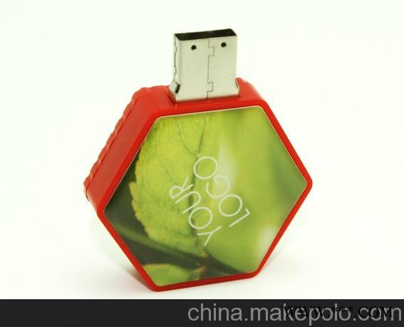 实体工厂供应五边形吸塑U盘 红色U盘 USB flash 广告U盘图2