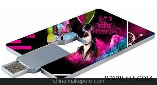 OEM定制高清彩印卡片 名片U盘 黑胶体防水U盘 企业品牌广告U盘图2