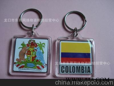 2013全新上架供应 英文外贸定做广告钥匙扣 空心亚克力钥匙扣图2
