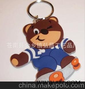 厂家直销PVC软胶钥匙扣 小熊图案钥匙扣 可印LOGO广告 钥匙扣