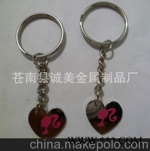供应 心形钥匙扣 情侣钥匙扣 开瓶器批发 丝印广告钥匙扣图1