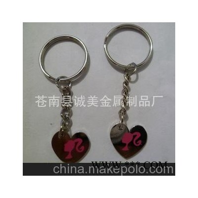 供应 心形钥匙扣 情侣钥匙扣 开瓶器批发 丝印广告钥匙扣