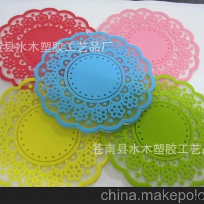 厂家直销 广告礼品定制 加印LOGO 软胶杯垫订做 卡通杯垫批发