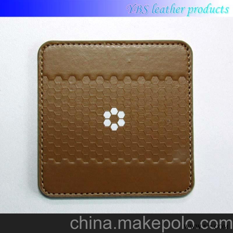 供应高档PU杯垫 双面印花LOGO 广告促销杯垫定做图3