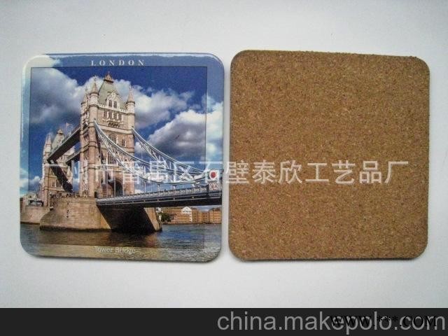 广州杯垫厂家 软木杯垫 灰板纸软木杯垫 广告促销礼品杯垫图2