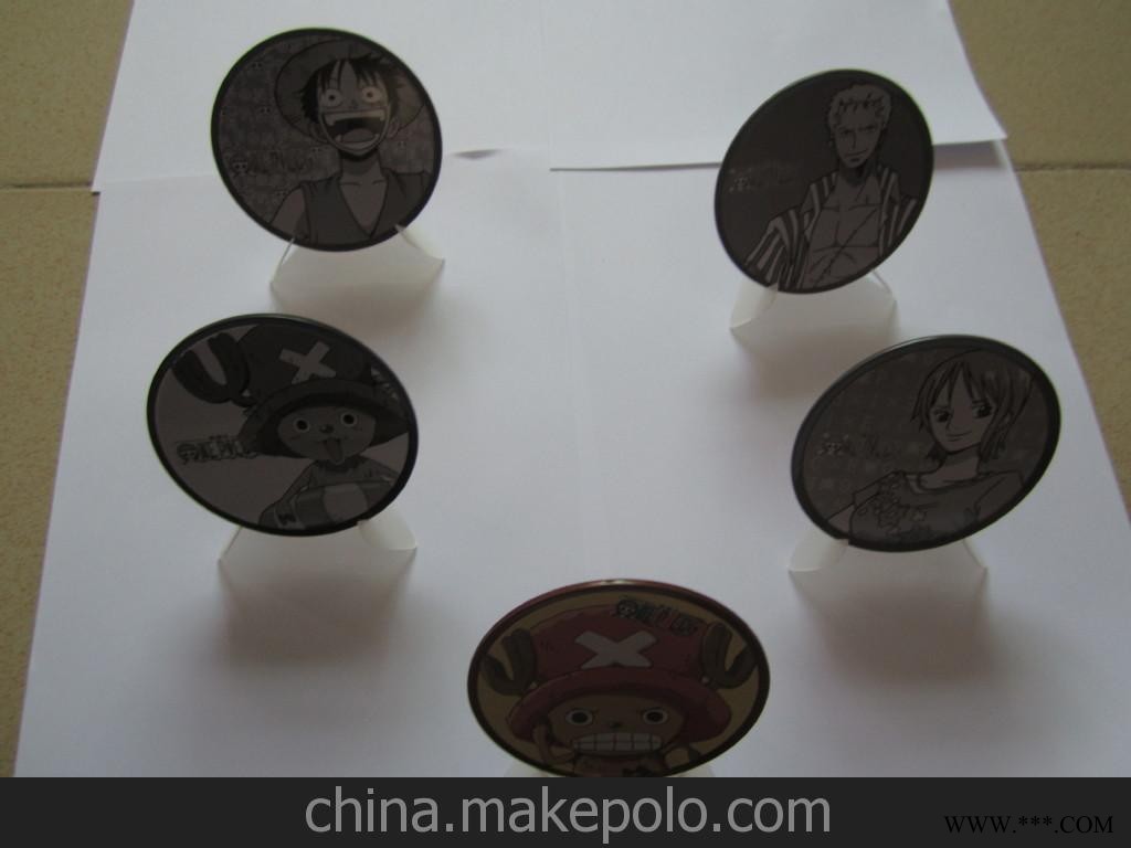 广告促销礼品 供应海贼王马口铁杯垫，水松木杯垫图1
