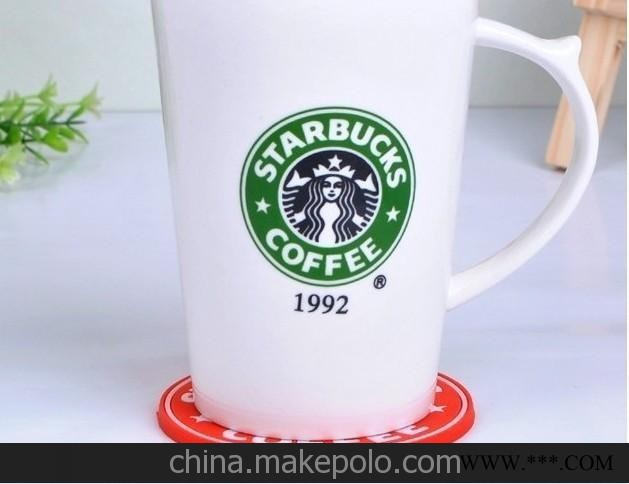 pvc简约圆形杯垫，广告促销礼品杯垫，星巴克杯垫图1