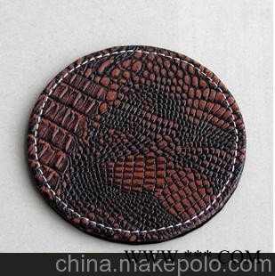皮质杯垫 皮革杯垫 广告促销杯垫 pu餐垫 电压杯垫 油边杯垫图1