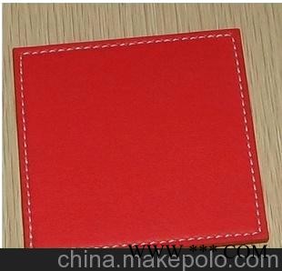 供应皮革杯垫 广告促销杯垫 皮制杯垫（PU PVC）图1
