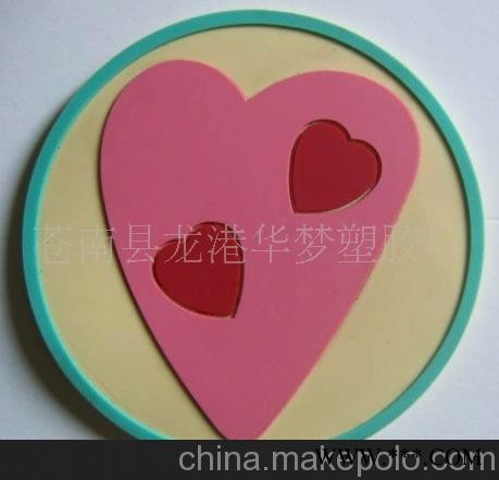 厂家专业生产供应PVC软胶杯垫 广告创意杯垫 环保卡通杯垫图1