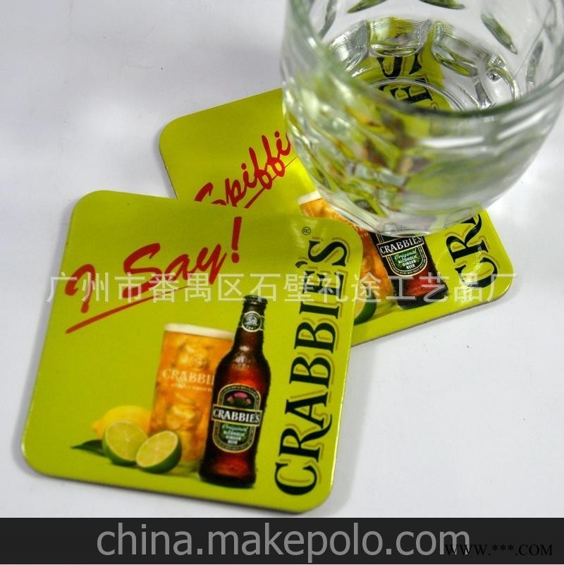 供应--啤酒灰板纸杯垫 防滑防水隔热灰板纸杯垫 广告印刷杯垫图2