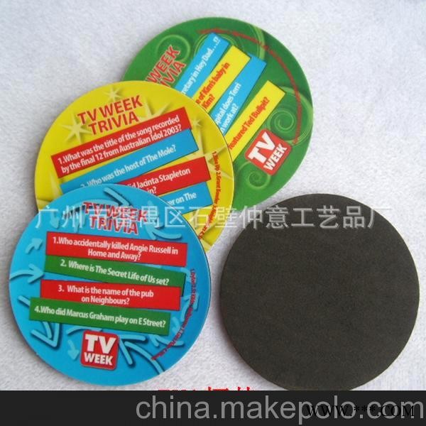 供应广告促销礼品，EVA杯垫，PVC杯垫，灰板纸杯垫，软木杯垫图5