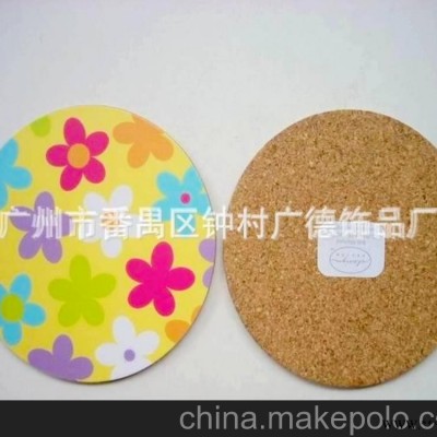 品牌广告赠品 水松软木（MDF）中纤板杯垫  纸印刷木头杯垫