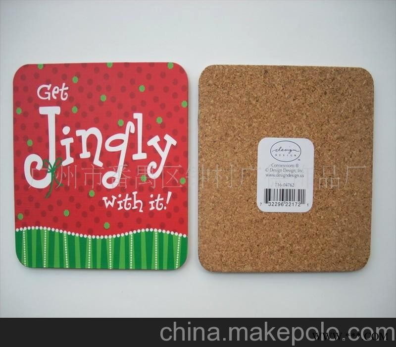 厂家广告促销礼品 优质廉价中纤板杯垫，软木杯垫，木头杯垫图1