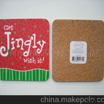 厂家广告促销礼品 优质廉价中纤板杯垫，软木杯垫，木头杯垫