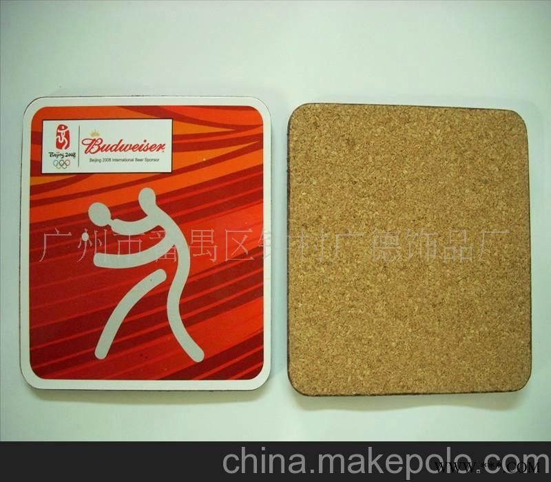厂家广告促销礼品 优质廉价中纤板杯垫，软木杯垫，木头杯垫图2
