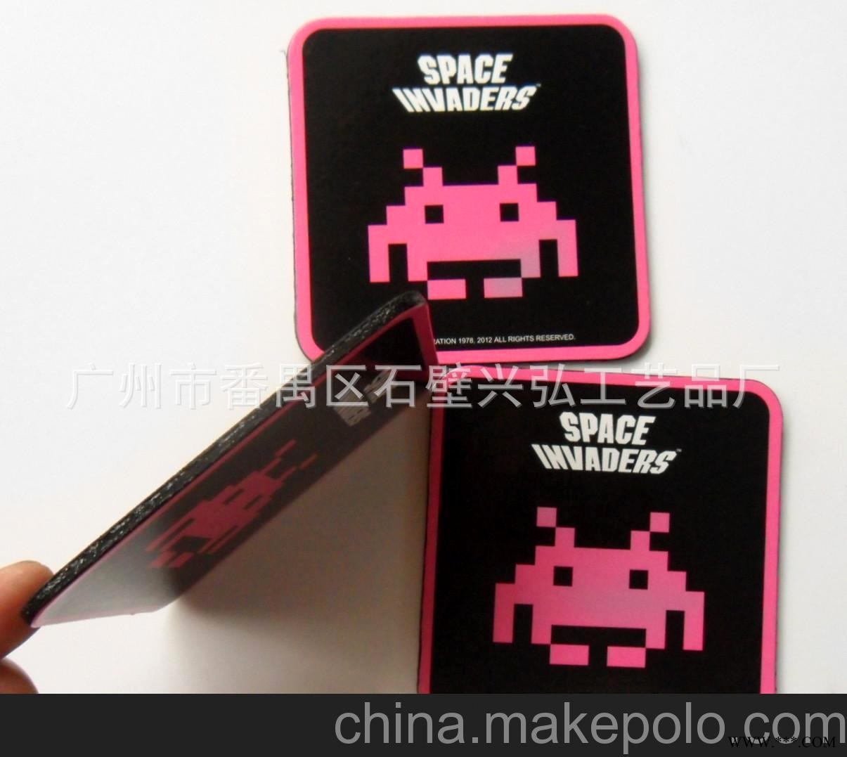 2013畅销广告礼品 厂家专业定制卡通杯垫，中纤板杯垫图2