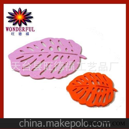 优质广告礼品 无纺布杯垫 树叶造型20*30图5
