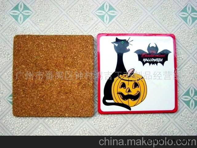 厂家直销 中纤板软木杯垫 方形汽车木头杯垫 广告促销杯垫赠品图1