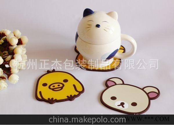 广告小礼品 欢迎订购pvc卡通杯垫 软胶创意杯垫图3