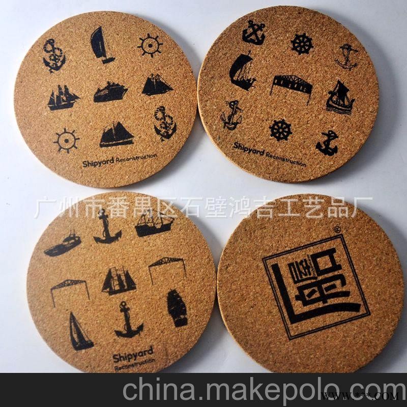 2013年厂家大量供应广告促销礼品 隔垫杯垫 丝印杯垫 水松木杯垫图2