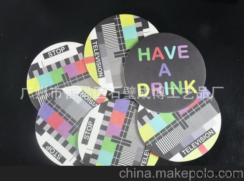 专业生产厂家 双面彩色印刷纸杯垫 吸水纸广告荼杯垫图2