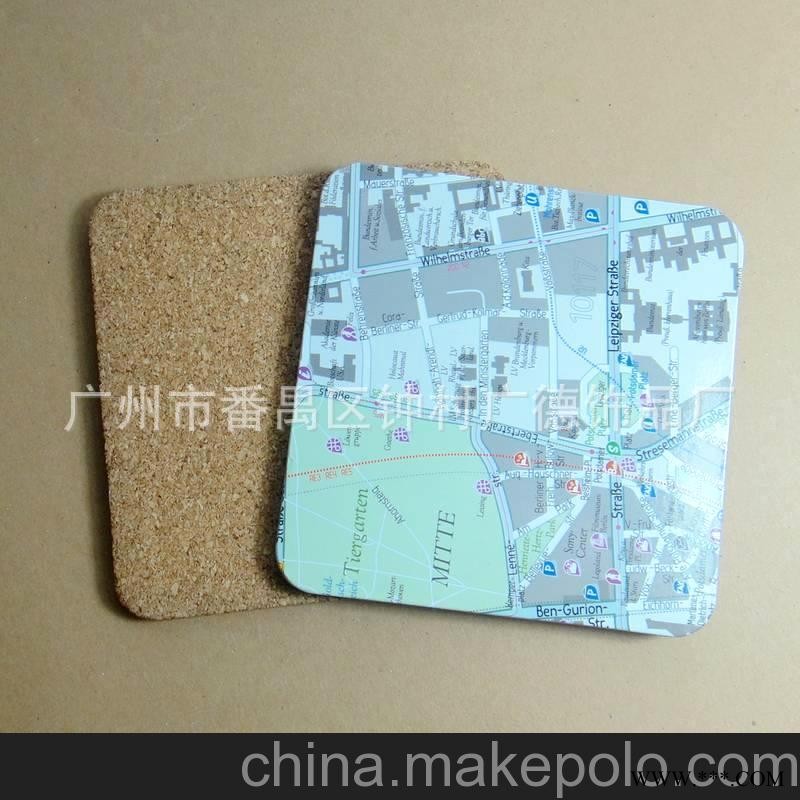 实力工厂订做 100%满意的 商务礼品杯垫 地图创意广告杯垫 餐桌垫图2