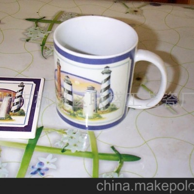直销供应杯具茶具杯 广告杯 陶瓷杯 创意个性杯子加软木杯垫