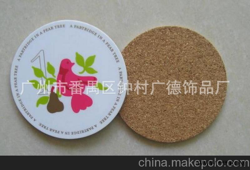 直销礼品 广告杯垫 木头杯垫 中纤板软木杯垫 隔热杯垫图2