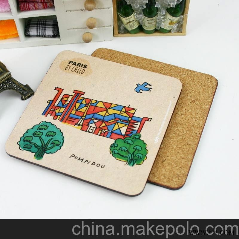 凌顶工艺礼品 厂家供应一条龙生产软木杯垫 广告杯垫图3