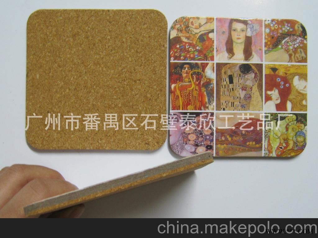 生产高质量 低价格 广告杯垫 灰板纸软木杯垫 水松木杯垫图2