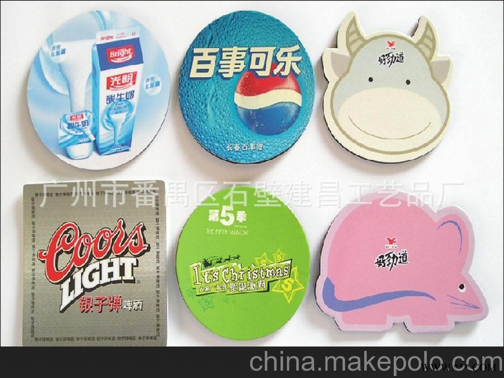 小额批发 广告杯垫 EVA彩印杯垫 卡通杯垫图2