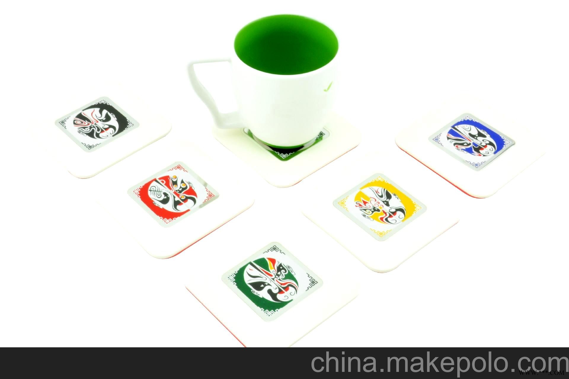 中国风杯垫，脸谱杯垫，广告杯垫图2