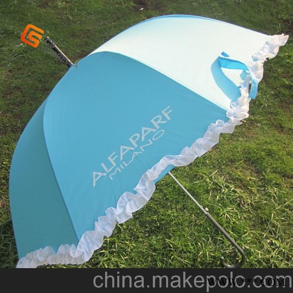直骨纤维长骨花边女士广告伞图2