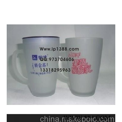 中山广告杯，玻璃磨砂杯，不锈钢办公杯，可印企业LOGO
