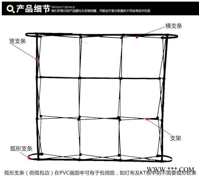 富映工贸铁拉网展架铝合金kt板签到墙展会背景墙折叠广告架喷绘展示架图2