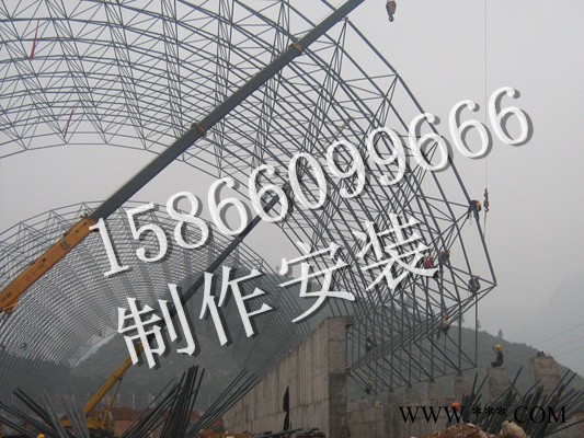 热电厂网架、加油站网架、焊接球网架、螺栓球网架、大型网架制作安装图5
