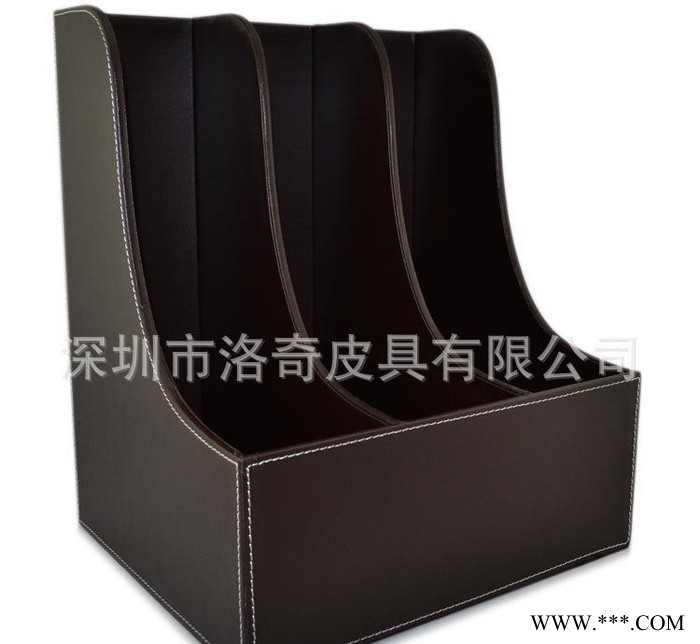 深圳工厂 高端订做 PU皮 文件座 资料架 三排 弧形 文件