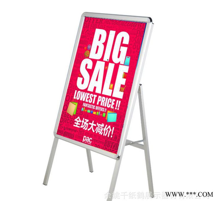 直销 32mm包角单面铝合金海报架 人行道指示牌图3