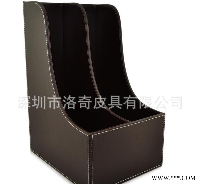 深圳工厂 高端订做 PU皮 文件座 资料架 双排 弧形 文件
