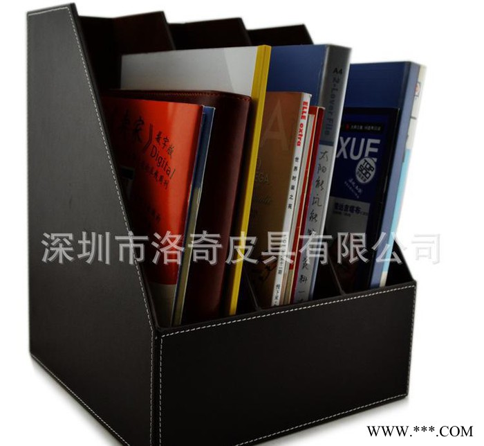 深圳工厂 高端订做 PU皮 文件座 资料架 三排 文件架 办图3