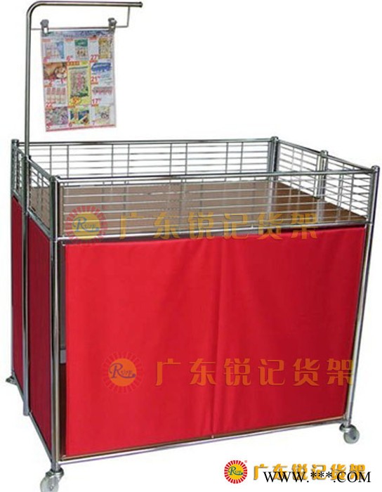 供应金锐记货架rj-电镀红布车促销台