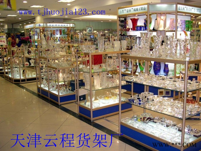 天津云程货架**货架展柜饰品架**柜钛合金展示柜图2
